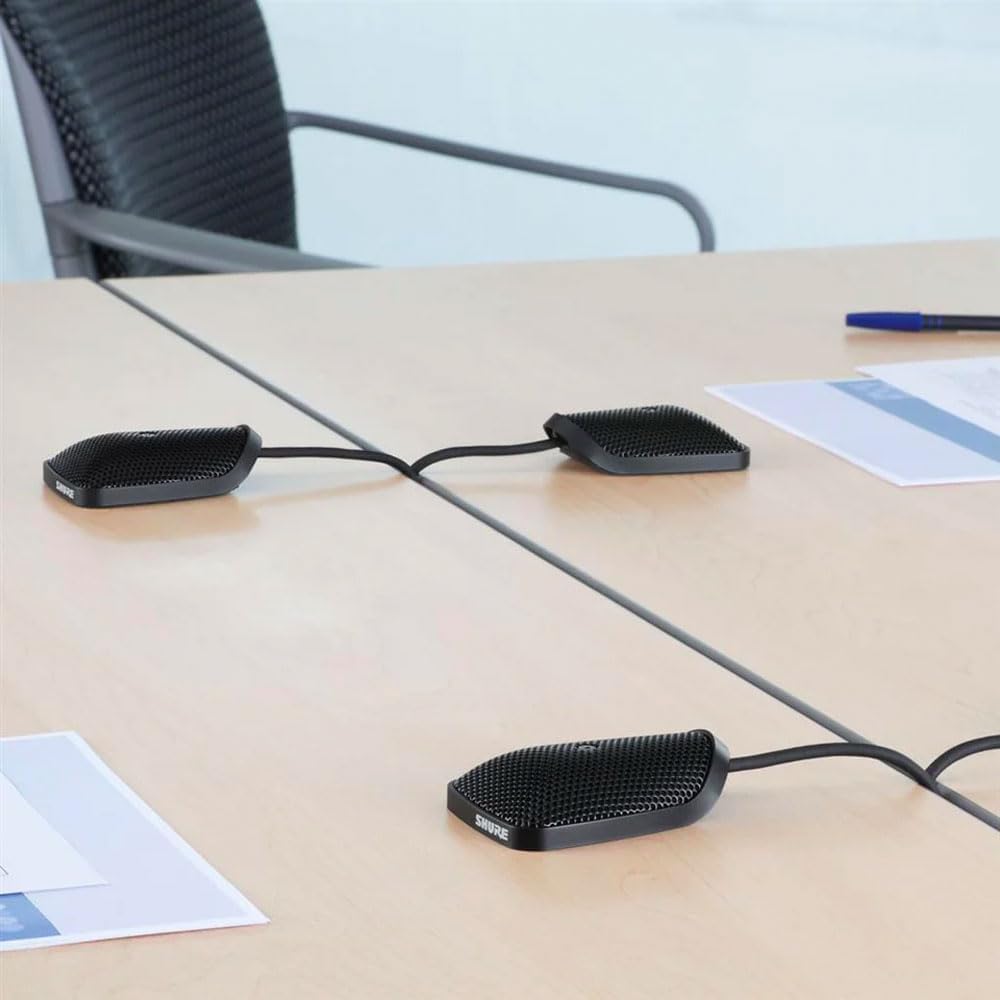 Shure Centraverse CVB Installed Sound Boundary Microphone - Black, Cardioid Condenser Mic, 12-Foot XLR Cable (CVB-B/C)