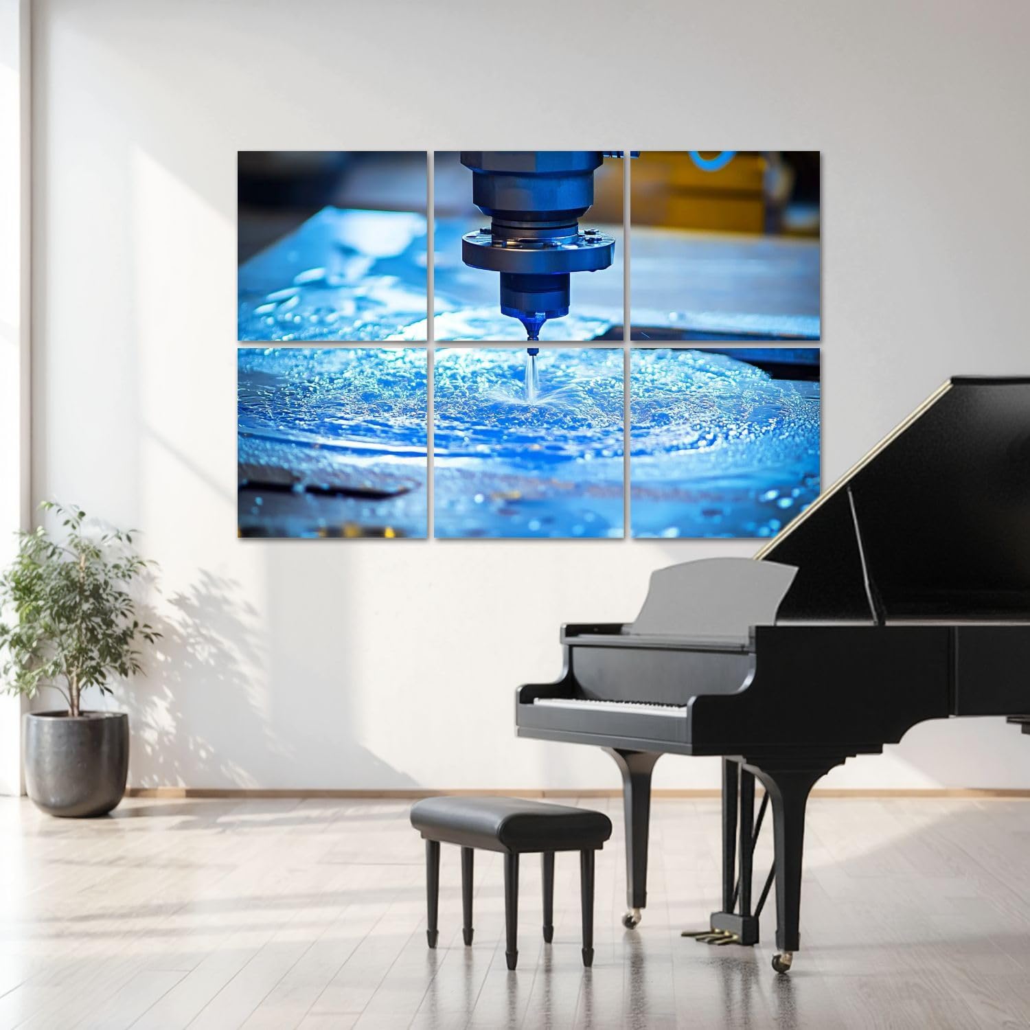 6 Pack Art Acoustic Panels Waterjet Cutting Machine Detail Sound Absorbing Panel 48