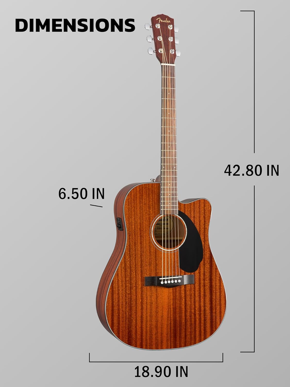 Fender CD-60SCE Solid Top Dreadnought Acoustic-Electric Guitar - All Mahogany Bundle with Gig Bag, Instrument Cable, Tuner, Strap, Strings, Picks, Polishing Cloth and Austin Bazaar Instructional DVD