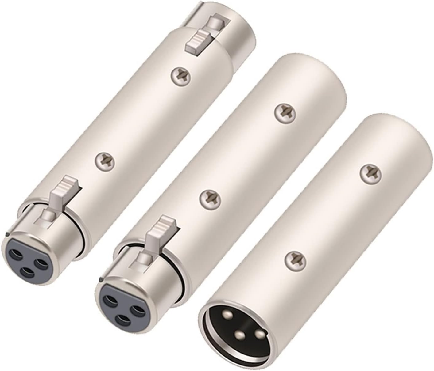 3Pin X L R Female to Female S I M Card Audio Microphone Mic Adapter Connector XLR Male to XLR Male Connectors 10Pcs (Color : 10xMM 3P)