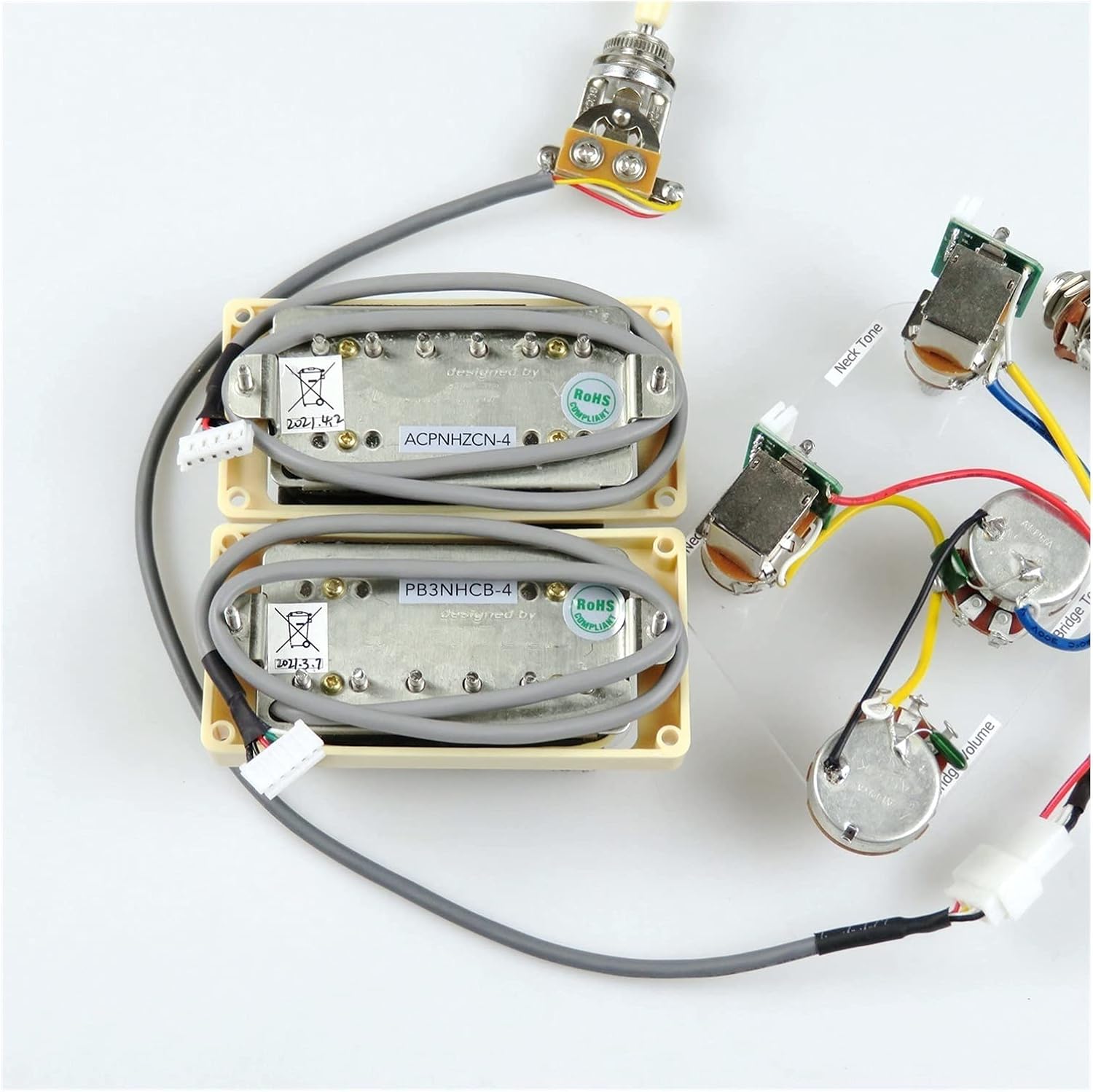 Electric Guitar Pickups 1 Set Electric Guitar Pickups PRO Humbucker Alnico 5 Guitar Pickups Guitar Wiring for Gibson Guitar Guitar Pickup Set (Color : Zebra YE Frame)