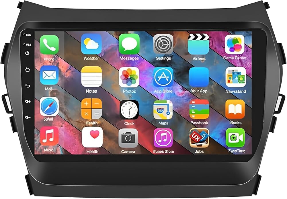 2G+32G Android 13 Car Stereo with Wireless Carplay & Android Auto, 9 Inch Touch Screen Car Radio with GPS FM Backup Camera WiFi SWC Compatible with Hyundai IX45 Santa FE 2013-2018