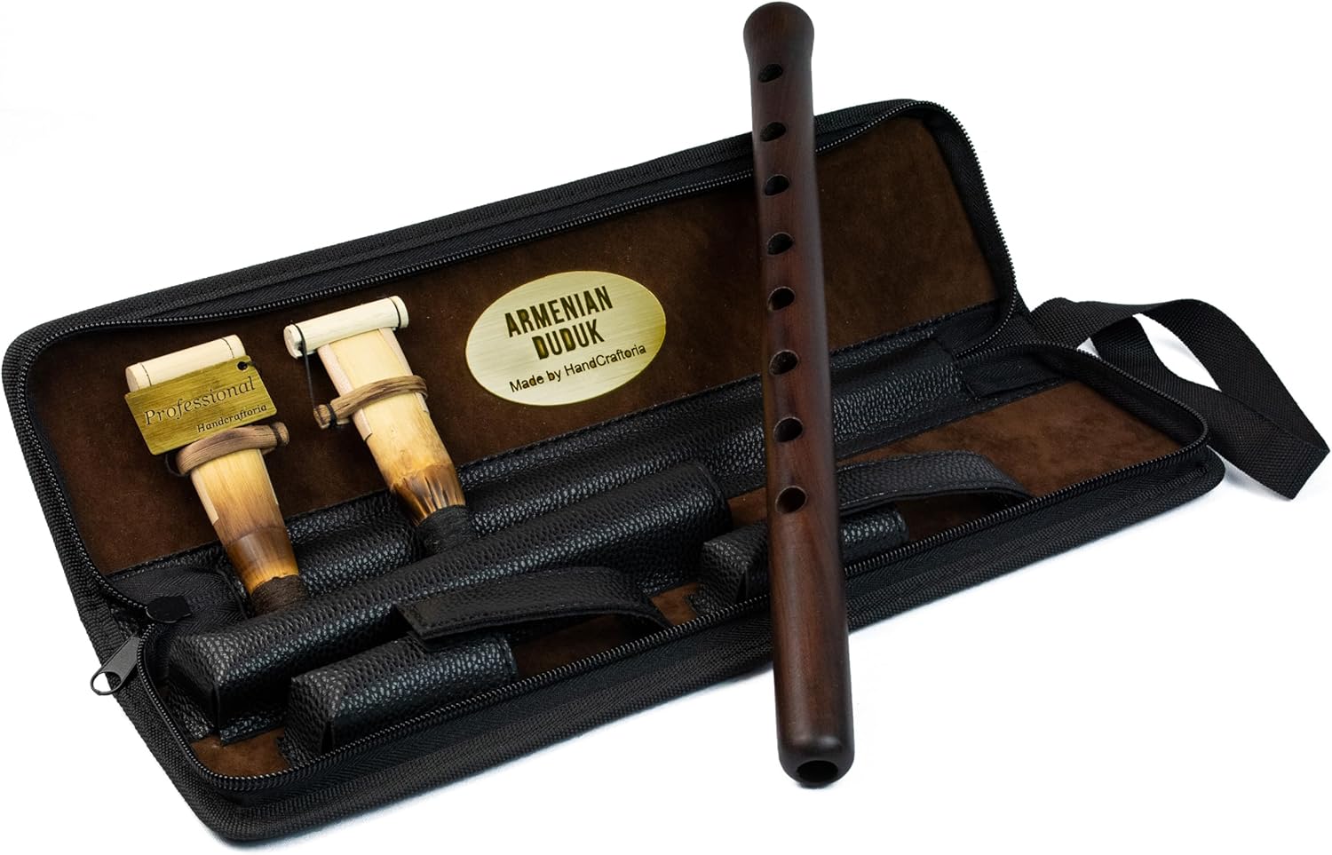 Professional Armenian DUDUK instrument from apricot wood, 2 reeds (1 prof and 1 standard), Eco-Leather case, Flute Oboe Balaban Woodwind