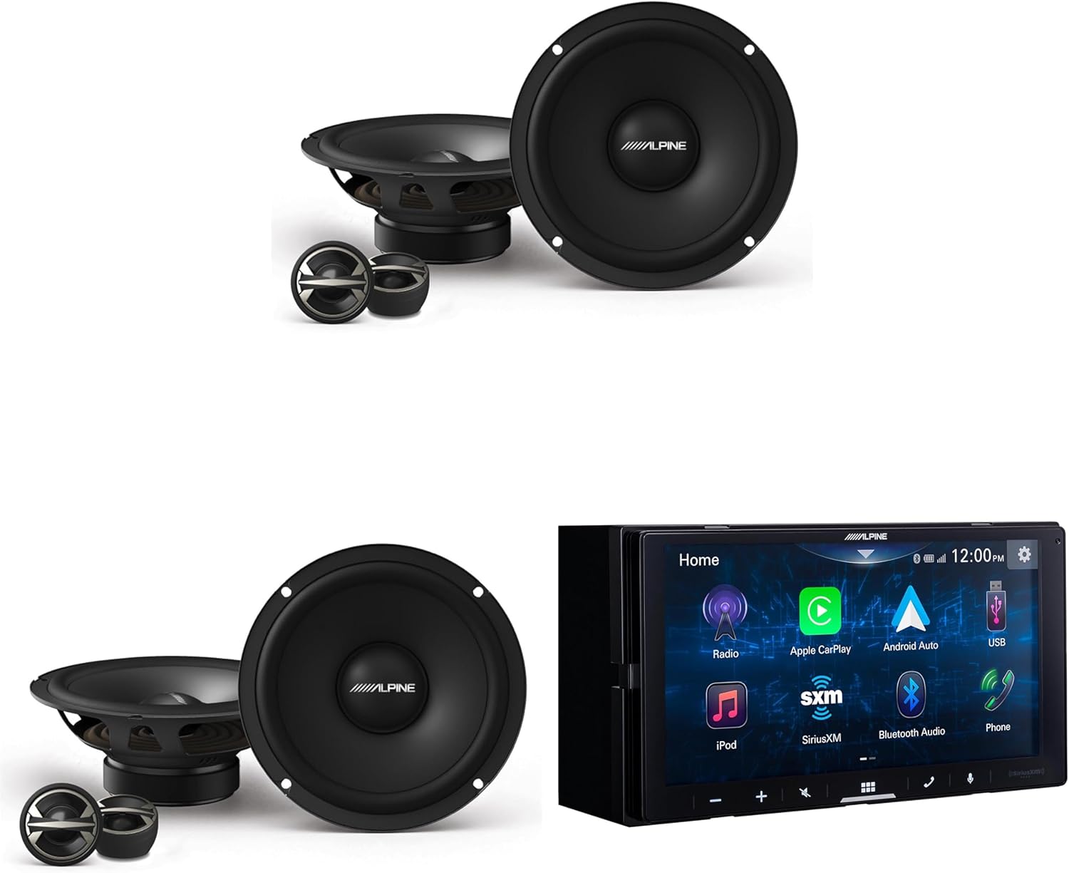 Alpine iLX-W670-M 6.75-inch Shallow-Chassis Digital Multimedia Receiver Compatible with iDatalink® Maestro® w/ (2) EL-E65C-G 6.5