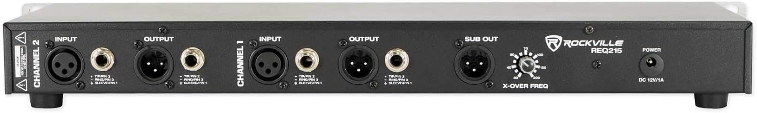 Rockville REQ215 Dual 15 Band 1/3 Octave Graphic Equalizer, Subwoofer Output, Low-Cut Filter, XLR Connectivity, for Home Audio and Live Sound
