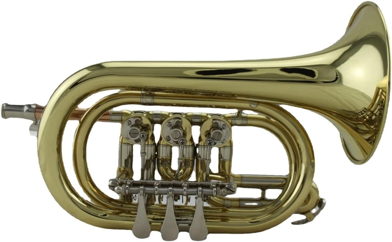 Standard Trumpet Set Brass Tube Body Lacquered Gold B-Flat Brass Wind Instrument Rotary Valve Trumpet Palm Horn Cornet