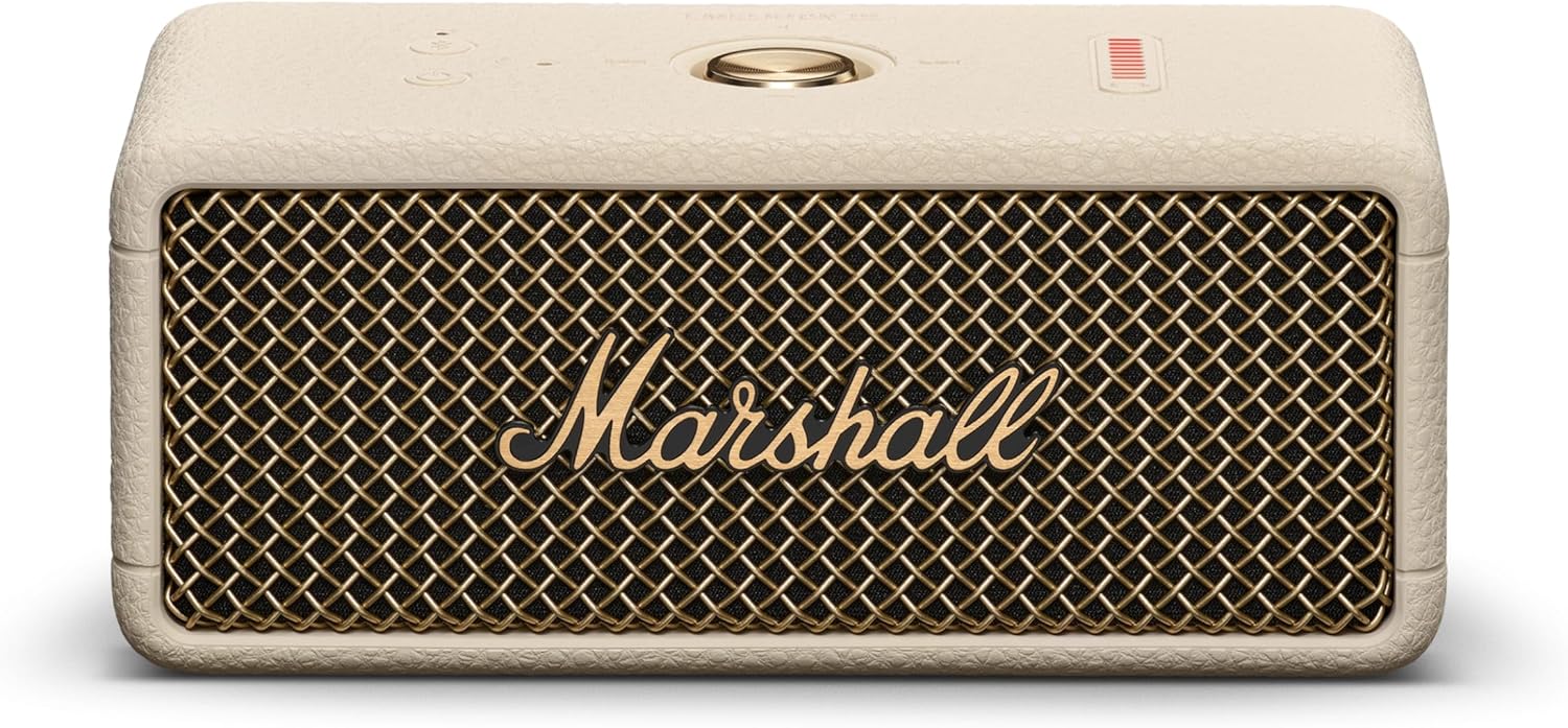 Marshall Emberton III Portable Bluetooth Speaker - Rugged Waterproof IP67 Design | Loud Stereo Sound, Deep Bass with 32+ Hr Playtime | Compact and Wireless for Travel and Outdoors - Cream