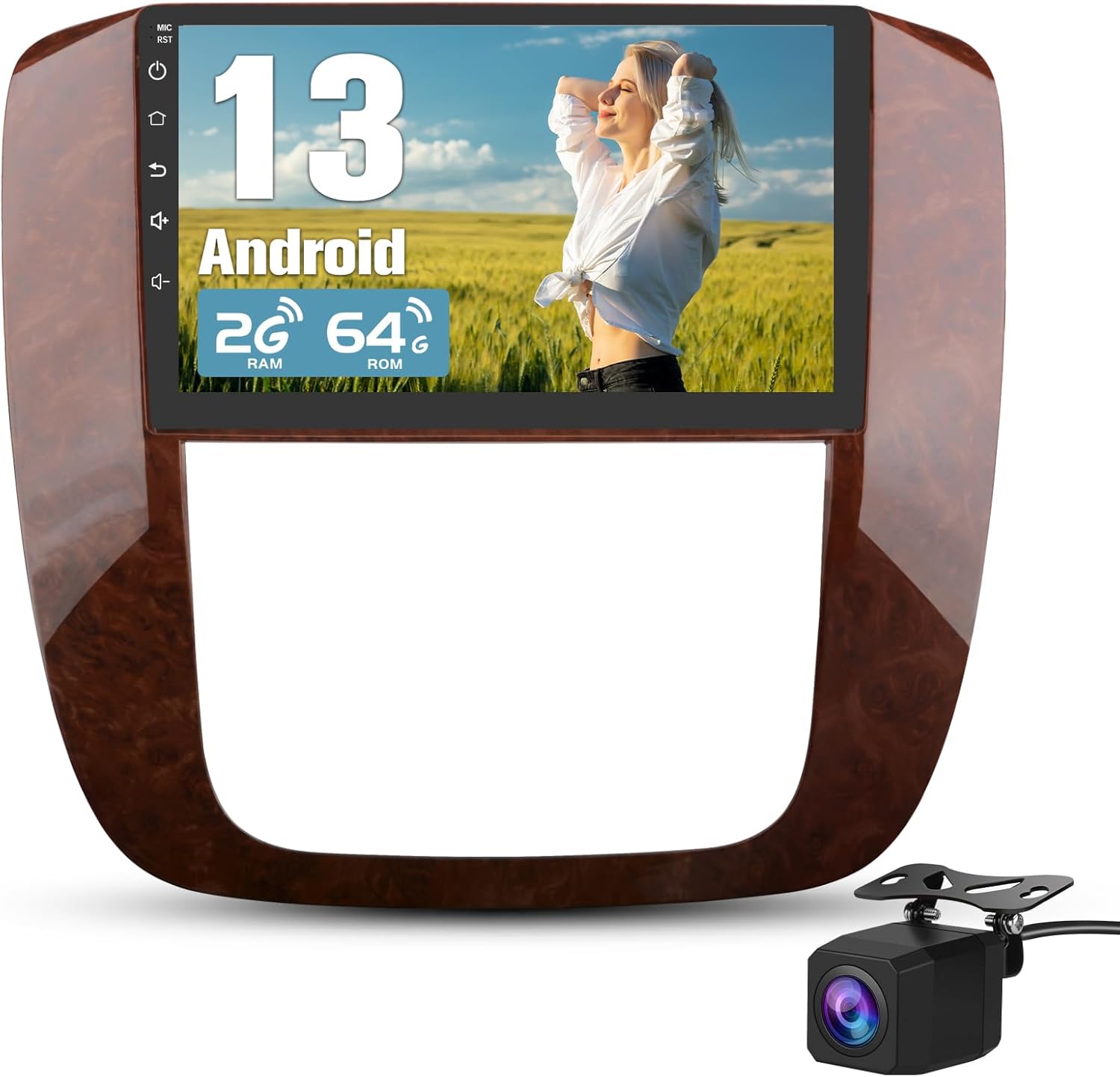 2G+64G Car Radio Stereo for GMC Yukon Chevrolet Tahoe/Suburban 2007-2013 Android13 Radio Upgrade Replacement 9 Inch Touchscreen HeadUnit with CarPlay AndroidAuto Bluetooth/GPS/FM/AM/BackCamera