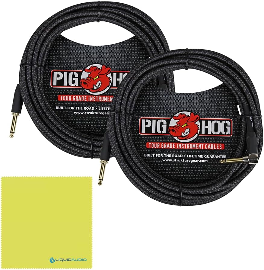 Peavey IPR2 5000 Power Amplifier Bundle with 2x 20ft Pig Hog Black Woven Instrument Cables and Polishing Cloth – 2-Channel Lightweight Professional Audio Amp