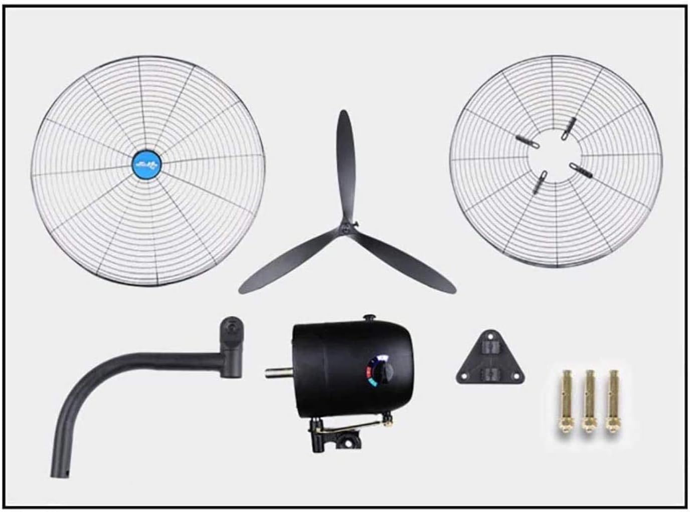 Wall Mount Oscillating Fan Industrial Wall-Mounted Fan, Adjustable in Three Gears, 130° Rotation Swing, Quiet and Energy-Saving, for Commercial Offices