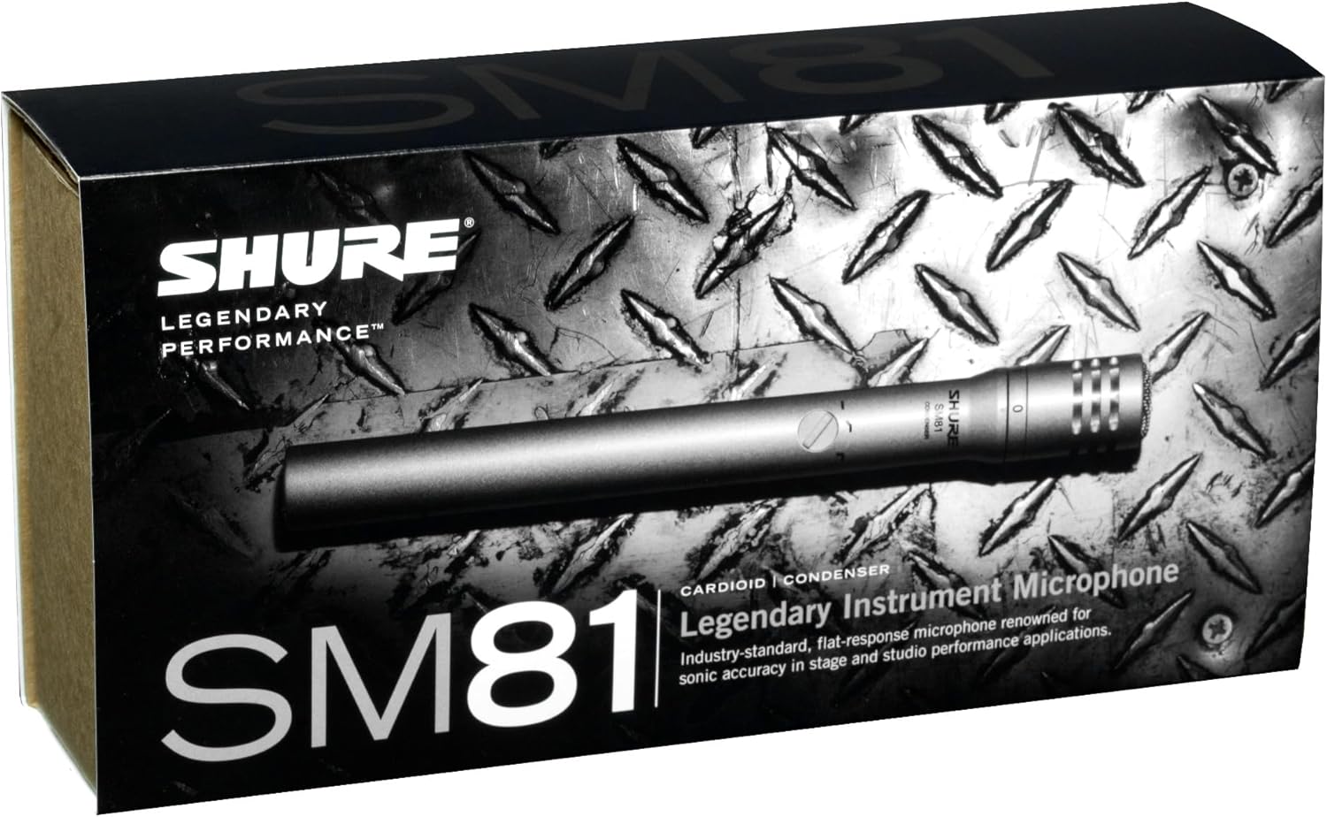 Shure SM81-LC Cardioid Condenser Instrument Microphone for Guitar, Piano, and Cymbals, Includes Swivel Adapter, Attenuator-Switch Lock, Windscreen, Carrying Case, No Cable Included (SM81-LC)