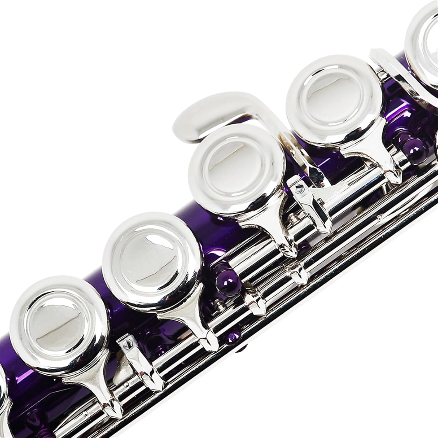 Flute Purple 16-Hole C-Key Flute with E-Key Woodwind Closed-Key White Brass Tube with Box Flutes Musical Instruments