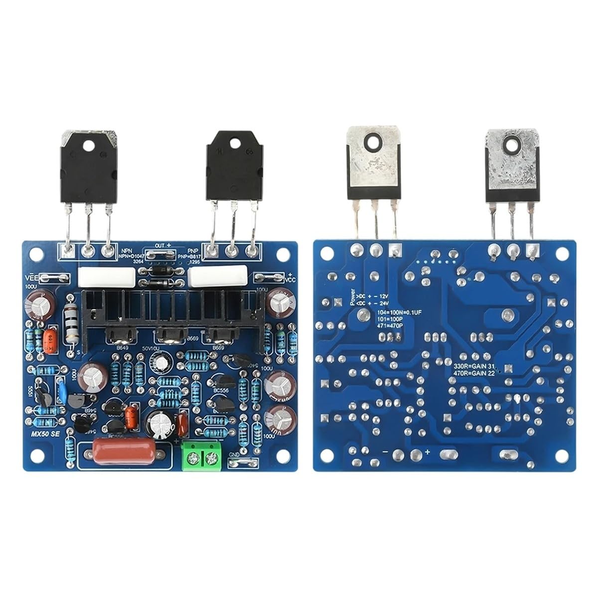 2PCS 100W*2 Digital Sound Amplifier Board Dual Channel HiFi Stereo Audlo Power Amplifiers AMP Module MX50 SE KTB817 KTD1047