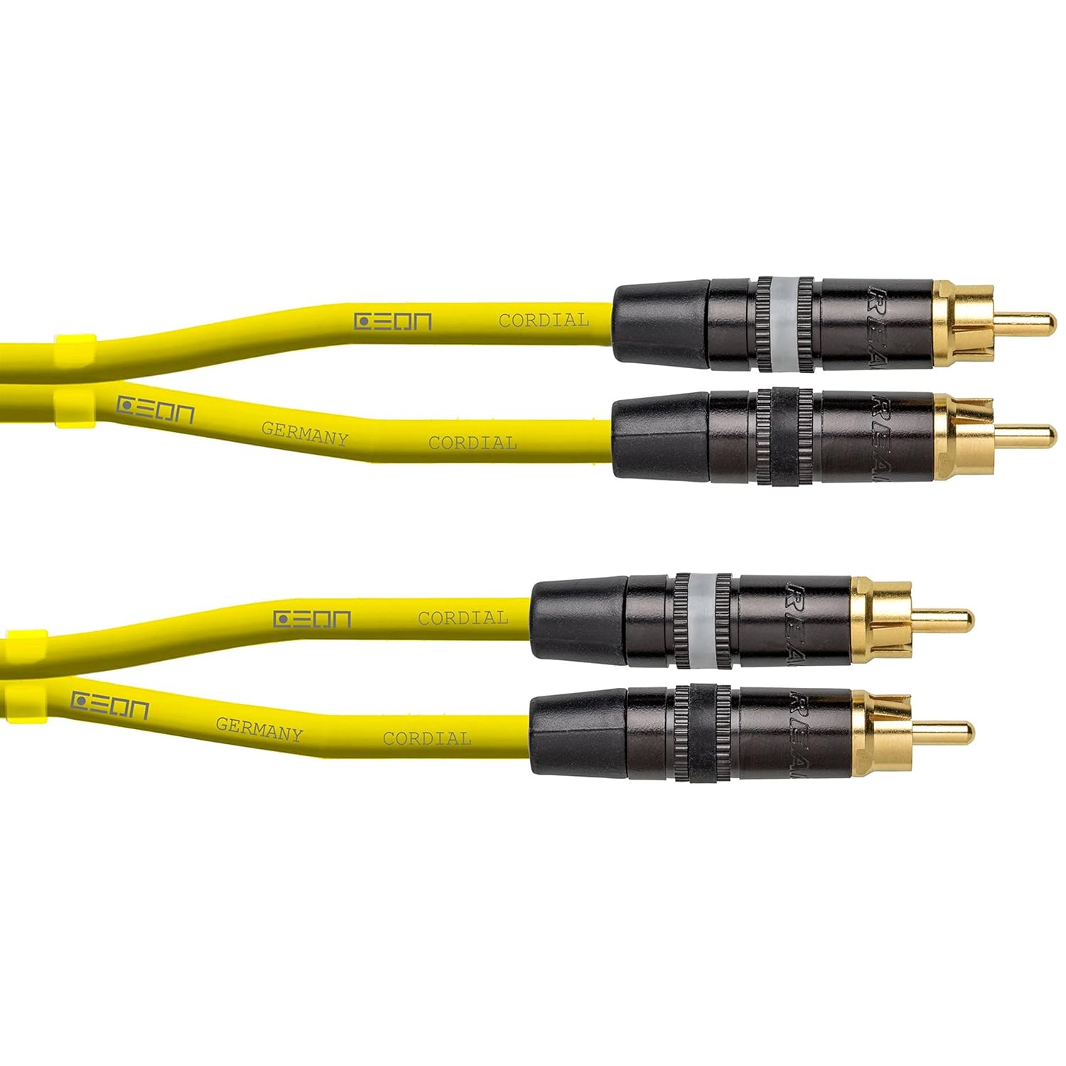Cordial CCU 1.5 CC-YE 5-Foot RCA to RCA Dual-Mono Audio Cable - Neon Yellow (CEON DJ RCA 1.5 Y)