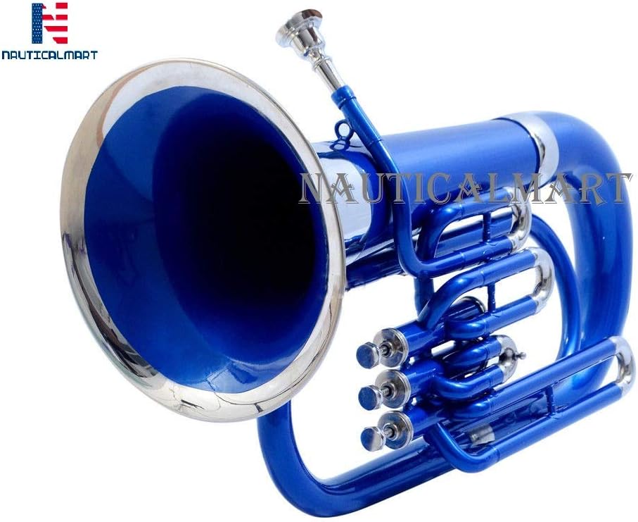 Brass Bb Euphonium 3 Valve - Blue Shade Musical Instrument