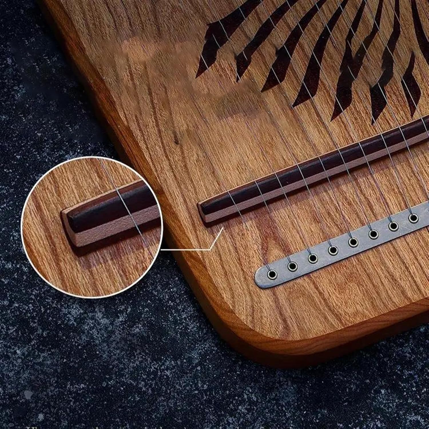 Lyre Harp Set 19 Tones Lyre Beginner Adult Practice Portable Wooden Harp String Musical Instrument