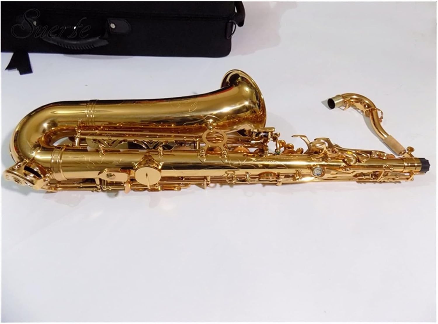 C Melody Saxophone Woodwind Sax Gold Lacquer with Case and Mouthpiece Sax Instruments