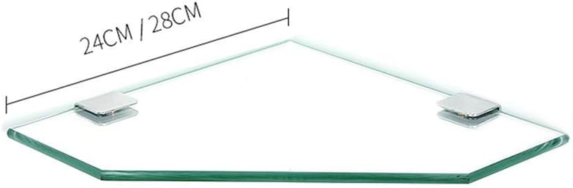 Bathroom Corner Tempered Glass Shelf 7MM-Thick Wall Mount Triangular.2 Packs-24cm