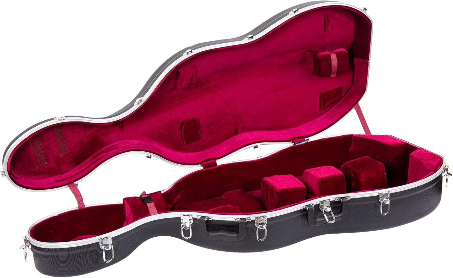 Crossrock ABS Hard Cello Case for 4/4 & 3/4 | Matte Black Diamond Texture, Commuter-Ready Design with Wheels – Scratch-Resistant Daily Protection