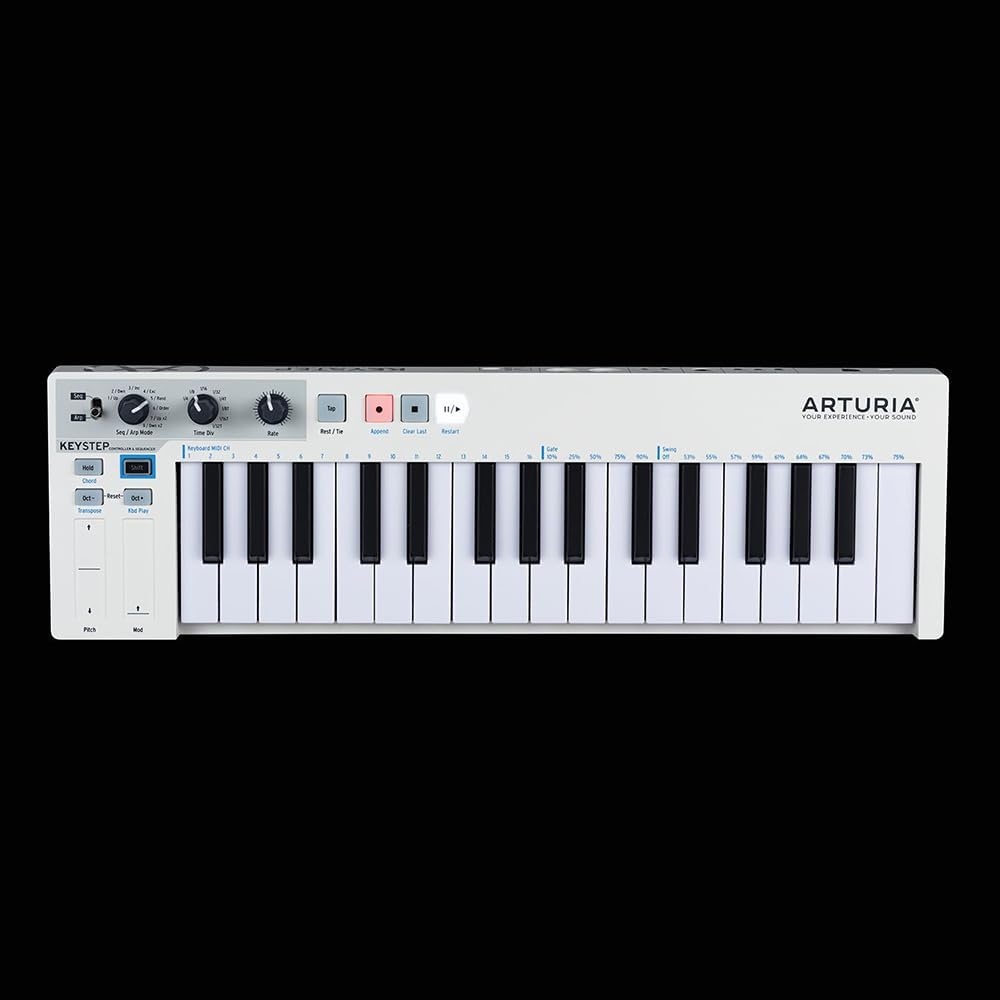Arturia 430201 KeyStep 32-Key MIDI Controller and Sequencer Keyboard White Bundle with 2 YR CPS Enhanced Protection Pack