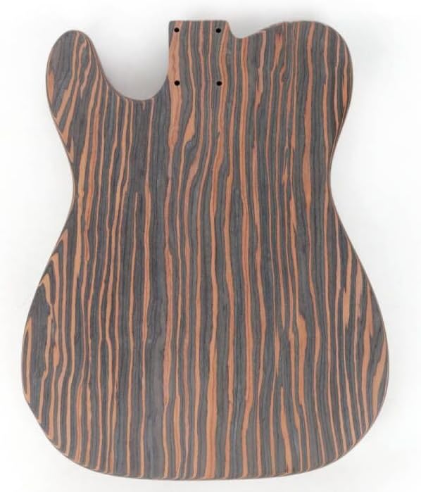 Fojill DIY Electric Guitar Kit Unfinished Zebrawood Body Neck Fingerboard Fretboard Build Your Own All Parts Included