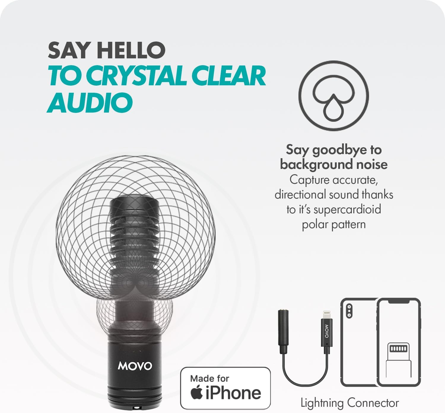 Movo iVlog1 Vlogging Kit - iPhone Lightning Compatible YouTube Starter Kit - Shotgun Microphone, Mini Tripod, LED Light, Wide-Angle Lens, Lightning Adapter