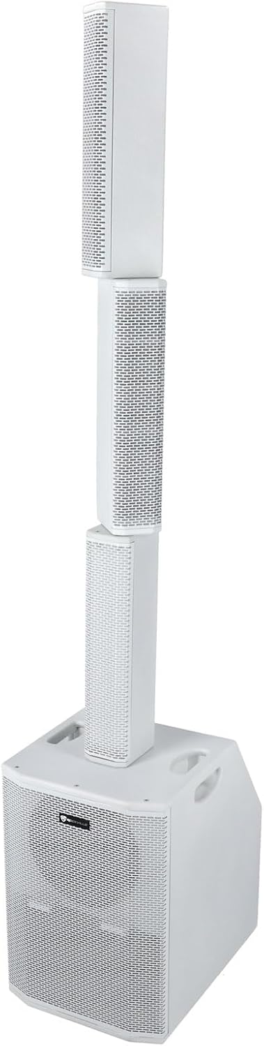 Rockville Bundle: (2) Titan Array System White Pro Powered Column Array Speakers with Dual 10