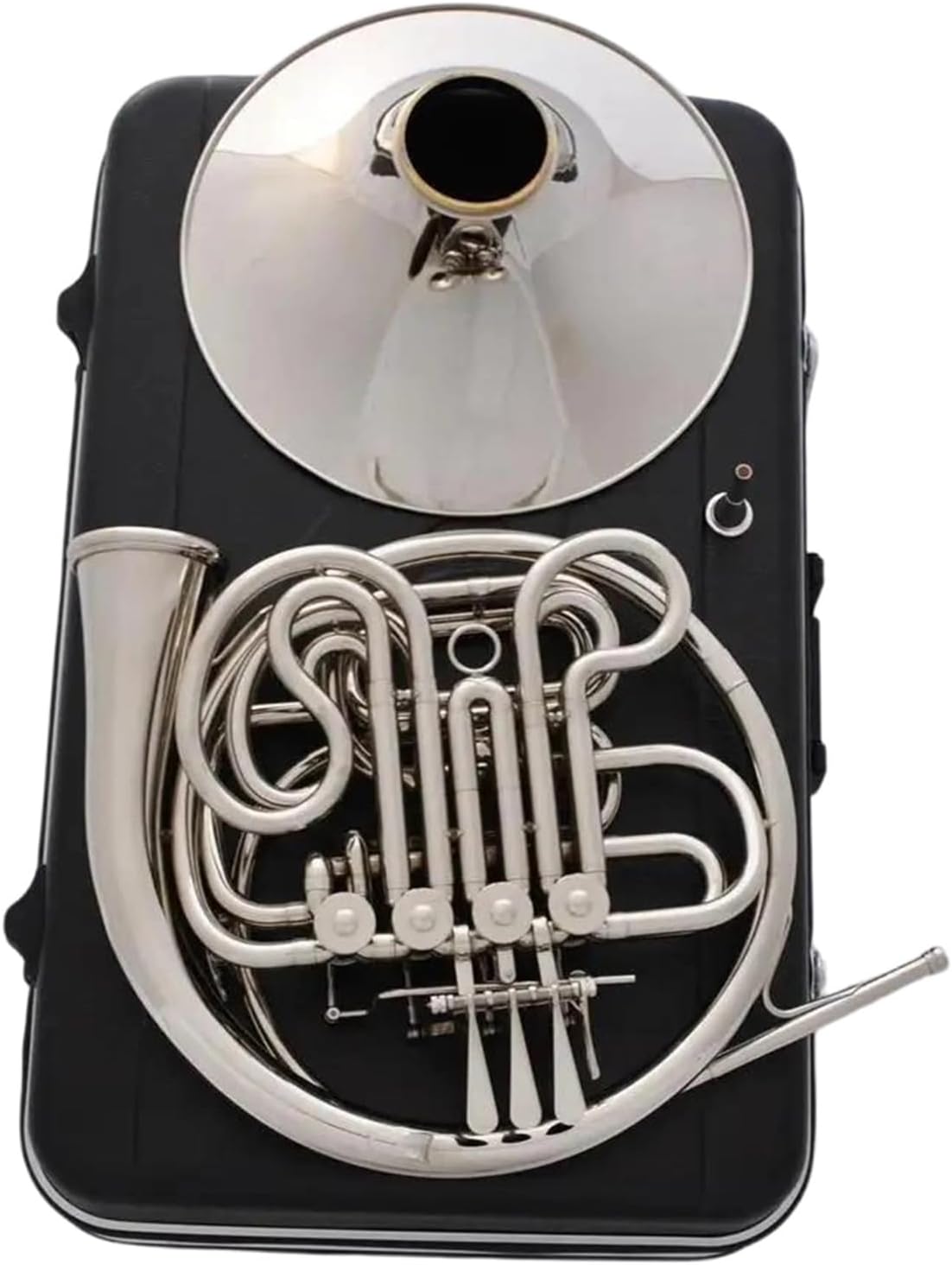 4 Key French Horn Professional Silver Nickel Plated Double Row French Horn F Bb Tape Box