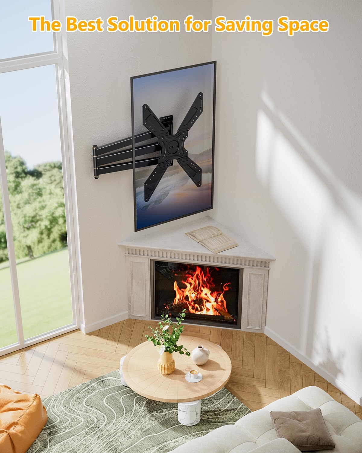 FORGING MOUNT Full Motion Corner TV Wall Mount for 32-75 Inch TVs Holds 110 lbs,33