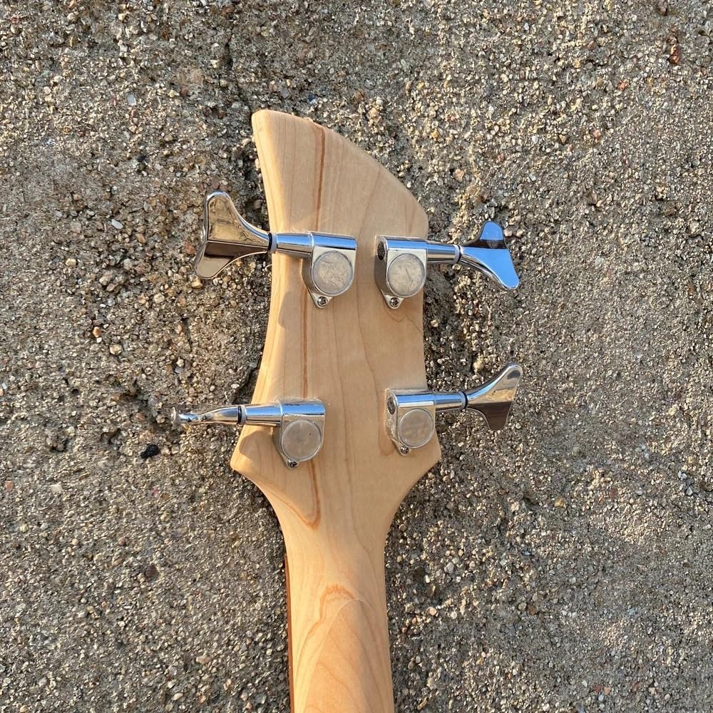 4-String Electric Bass Guitar - Crystal Clear Acrylic Body, Rosewood Accents, 24-Fret Rosewood Fingerboard