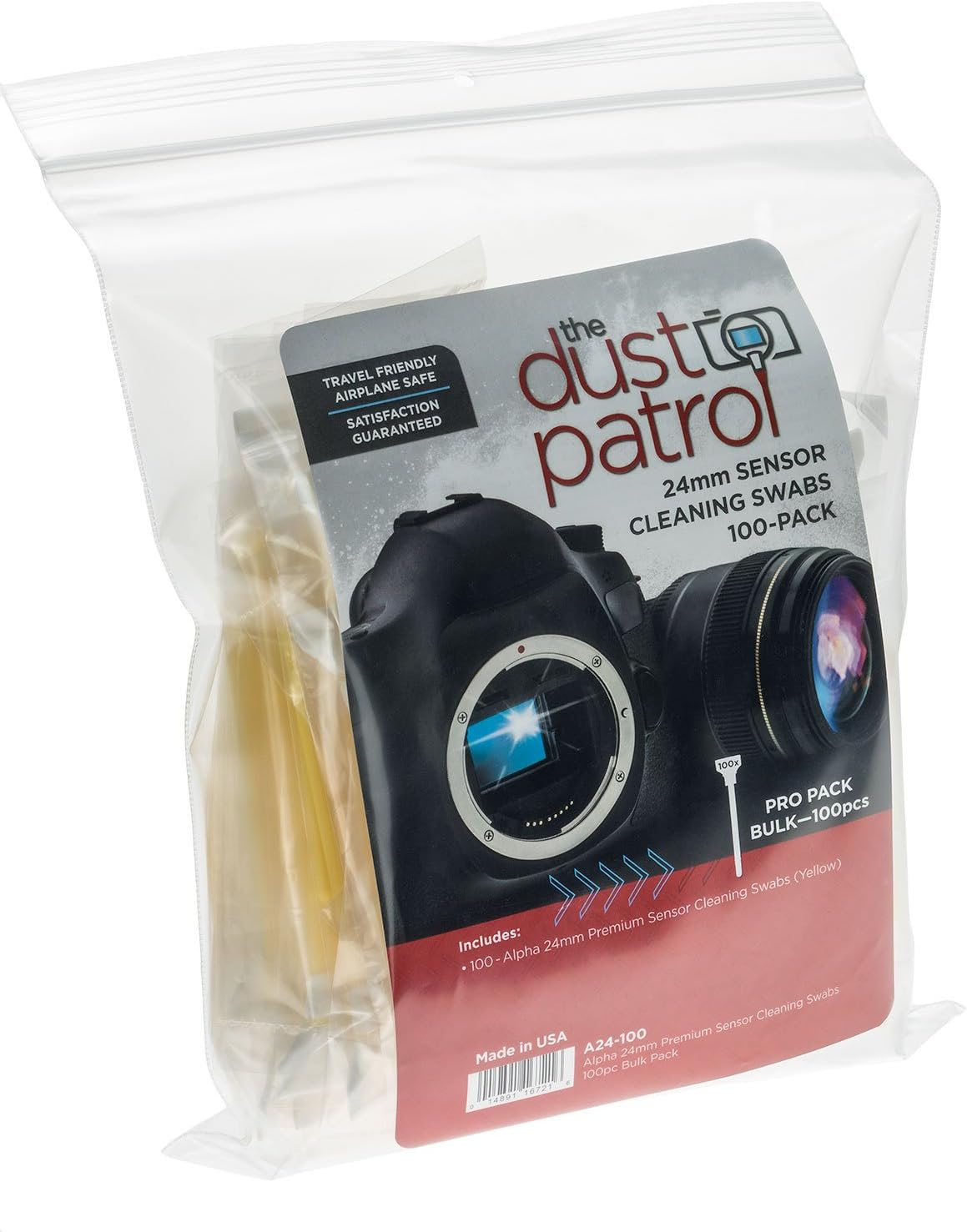 Alpha 24mm Sensor Cleaning Swabs (100 Bulk pk) (Yellow)