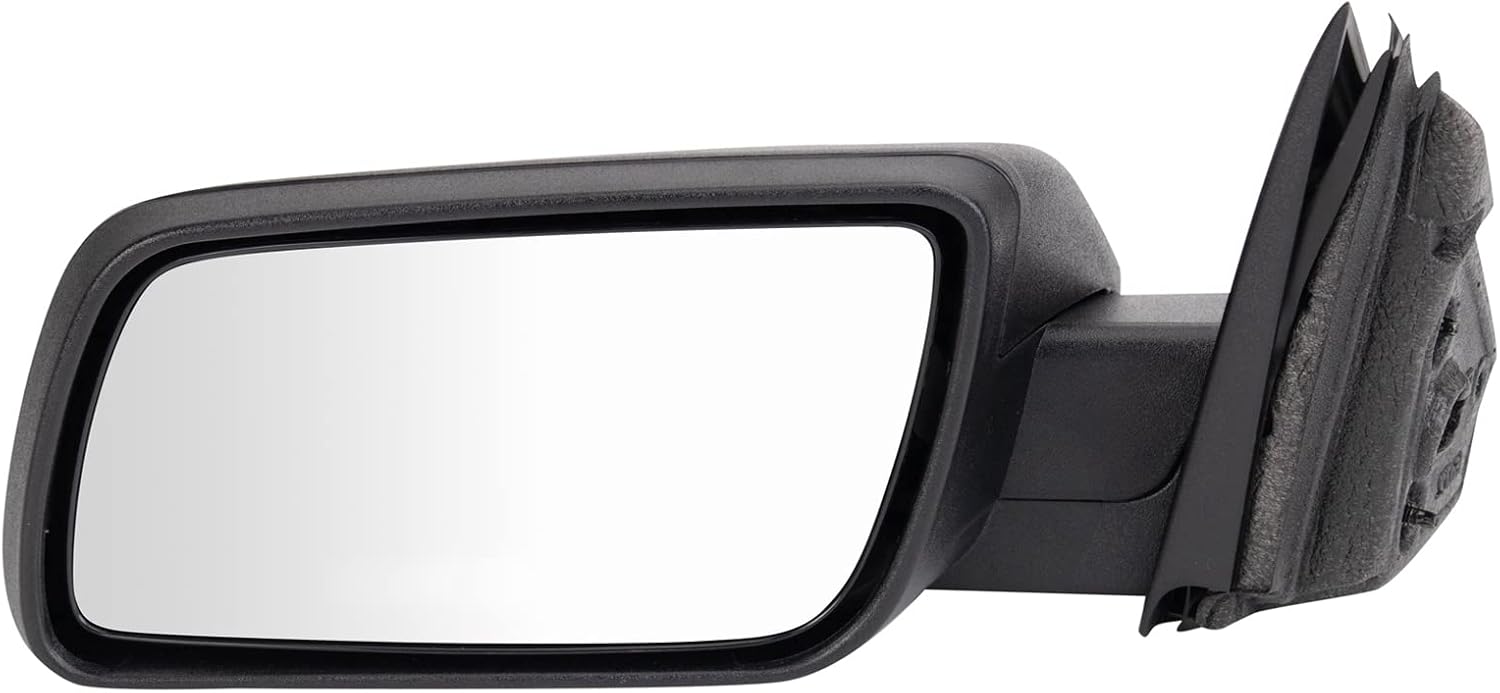 TRQ Driver Side Power Mirror Textured Black Manual Fold Compatible with 2009-2012 Ford Flex FO1320358