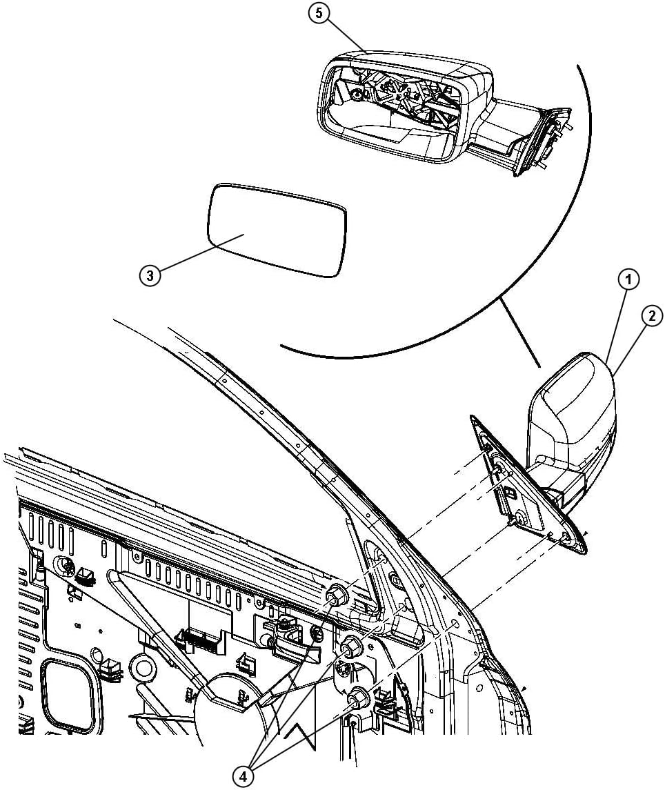 Mopar 68079363AA Door Mirror Glass