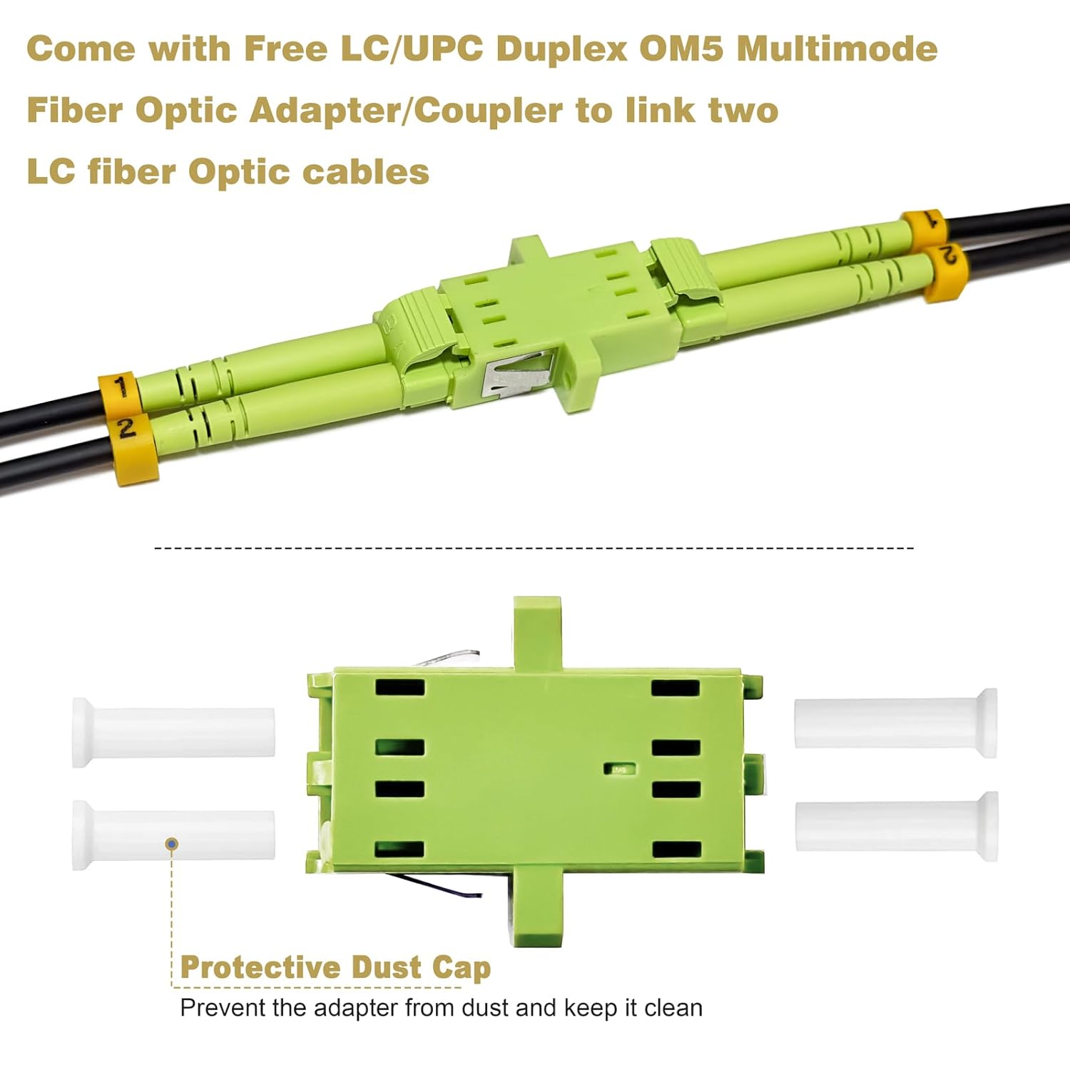 165ft/50m OD-5mm Industrial TPU 40Gb 100Gb OM5 Fiber LC to LC Outdoor Armored Fiber Patch Cable, Duplex Multimode Wideband Fiber Optic Cable, 50/125, LC-LC with Pulling Eye Kit Installed on one end