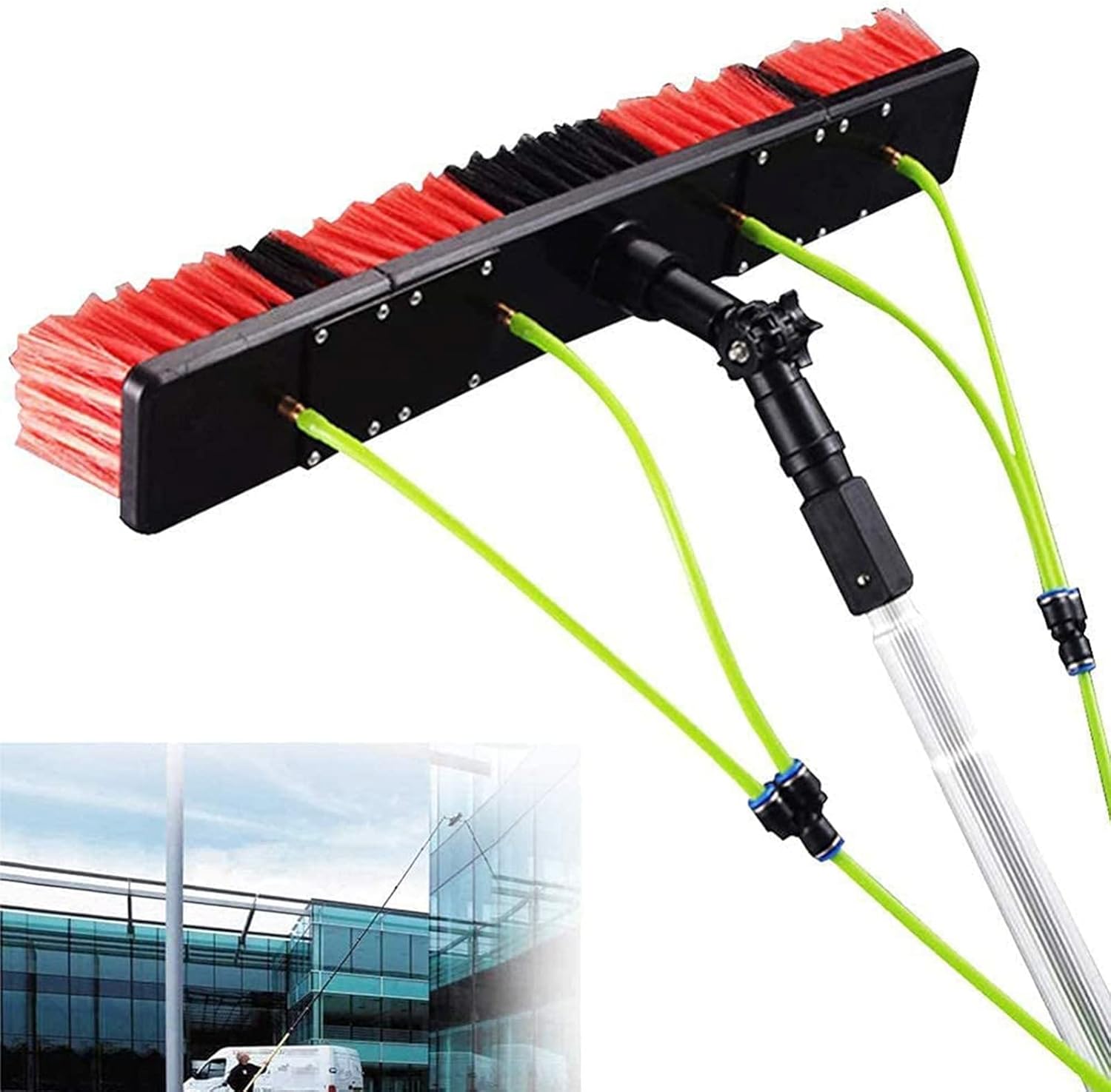 5-11M Window Cleaning Pole Water Fed Extendable Cleaner Window Cleaner Kit Conservatory Roof Cleaning Photovoltaic and Solar Panels Outdoor Window Cleaner 30Cm Brush Head/6M/19.6Ft/