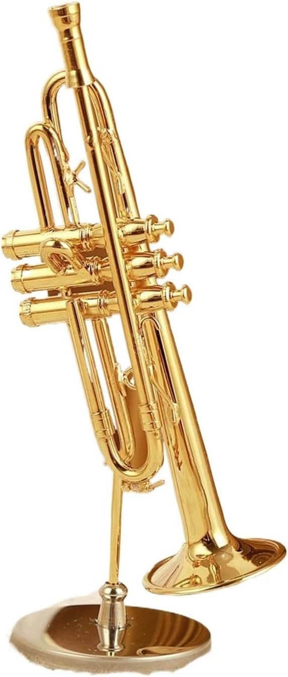 Home Musical Instruments Decorations Wind Instrument Model Trumpet French Horn Trombone Saxophone Flute Clarinet Bassoon Model Ornaments(12cm)
