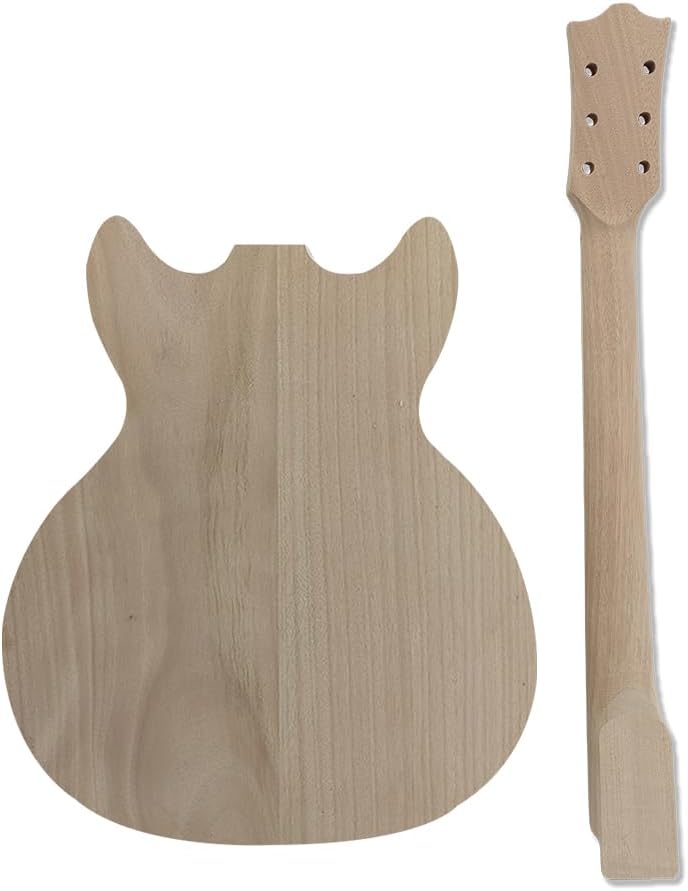 Electric Guitar Kit - Semi-hollow Mahogany Body with Flame Maple Veneer 22 Frets, 24.75