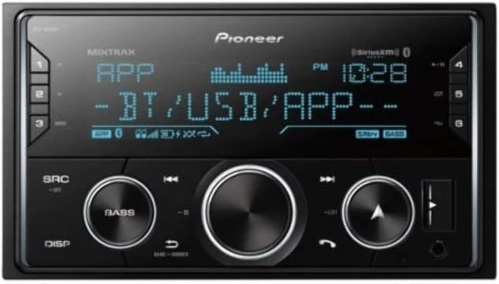 Pioneer MVH-S620BS Double DIN Digital Media Receiver with Enhanced Audio Functions, Improved ARC App Compatibility, MIXTRAX, Built-in Bluetooth, and SiriusXM-Ready