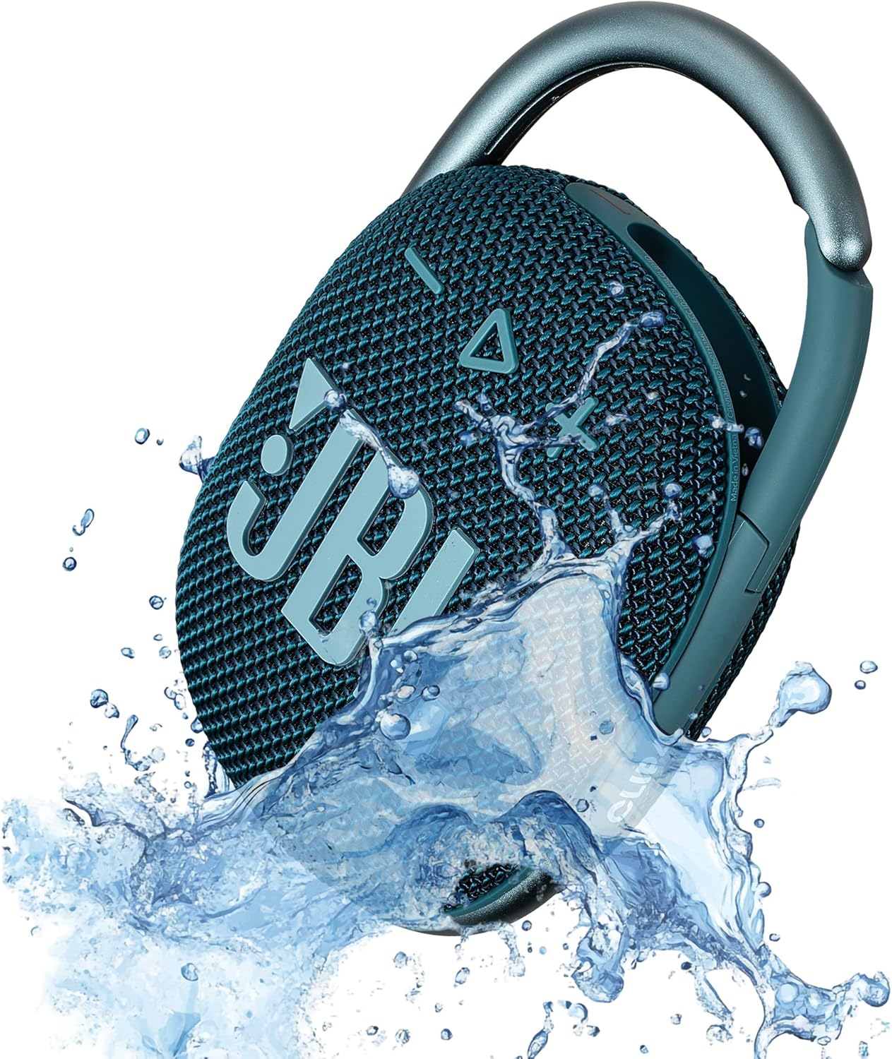JBL Clip 4 Portable Bluetooth Speaker with Built-in Carabiner | Compact Wireless Waterproof IP67 Speaker for Travel and Outdoors| Bold Sound, Long Battery Life (Blue) + USB Adapter + Microfiber Cloth