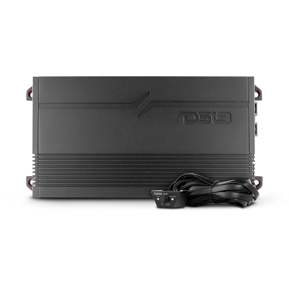 DS18 G1800.1D Car Audio Amplifier 1-Channel Class D Monoblock 1800 Watts - Remote BASS Knob Included - Easy Installation - Compact and Powerful Design (Renewed)