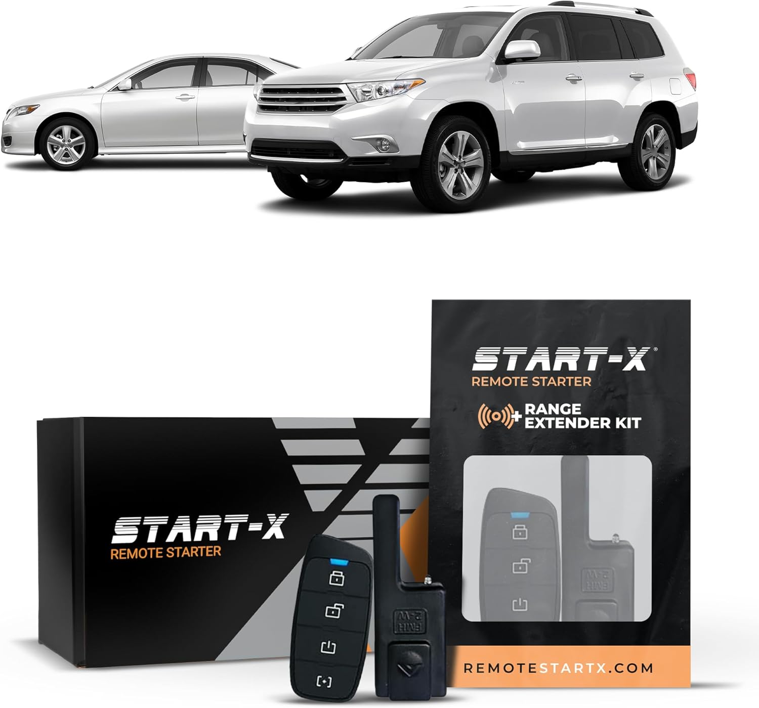 Start-X Remote Starter Kit + 3000ft 2 Way Range Extender for Toyota Highlander (2010, 2011, 2012, 2013) and Camry (2010, 2011) Vehicles with G Key Ignition