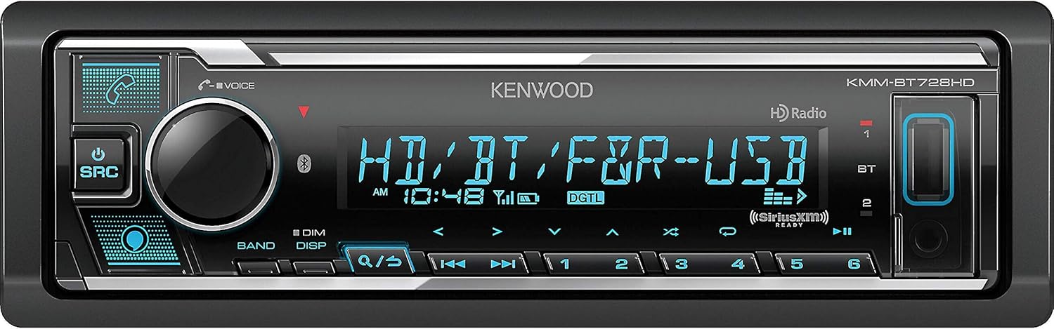 Kenwood KMM-BT728HD Digital Media Receiver with Bluetooth and HD Radio (Renewed)
