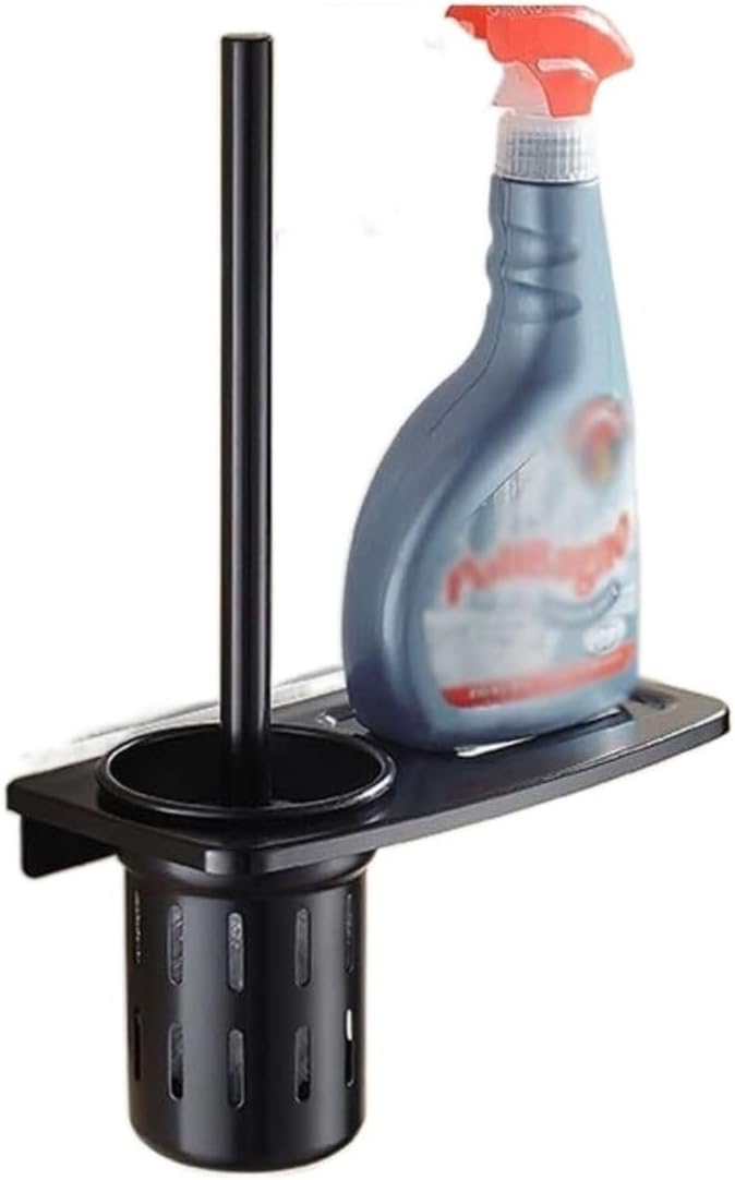 Toilet Brush Toilet Brush and Holder Set,Cleaning Brush Holder with Toilet Brush Wall Mount Toilet Brush Set for Toilet Cleaning Toilet Brush and Holder (Color : Black) (Black)