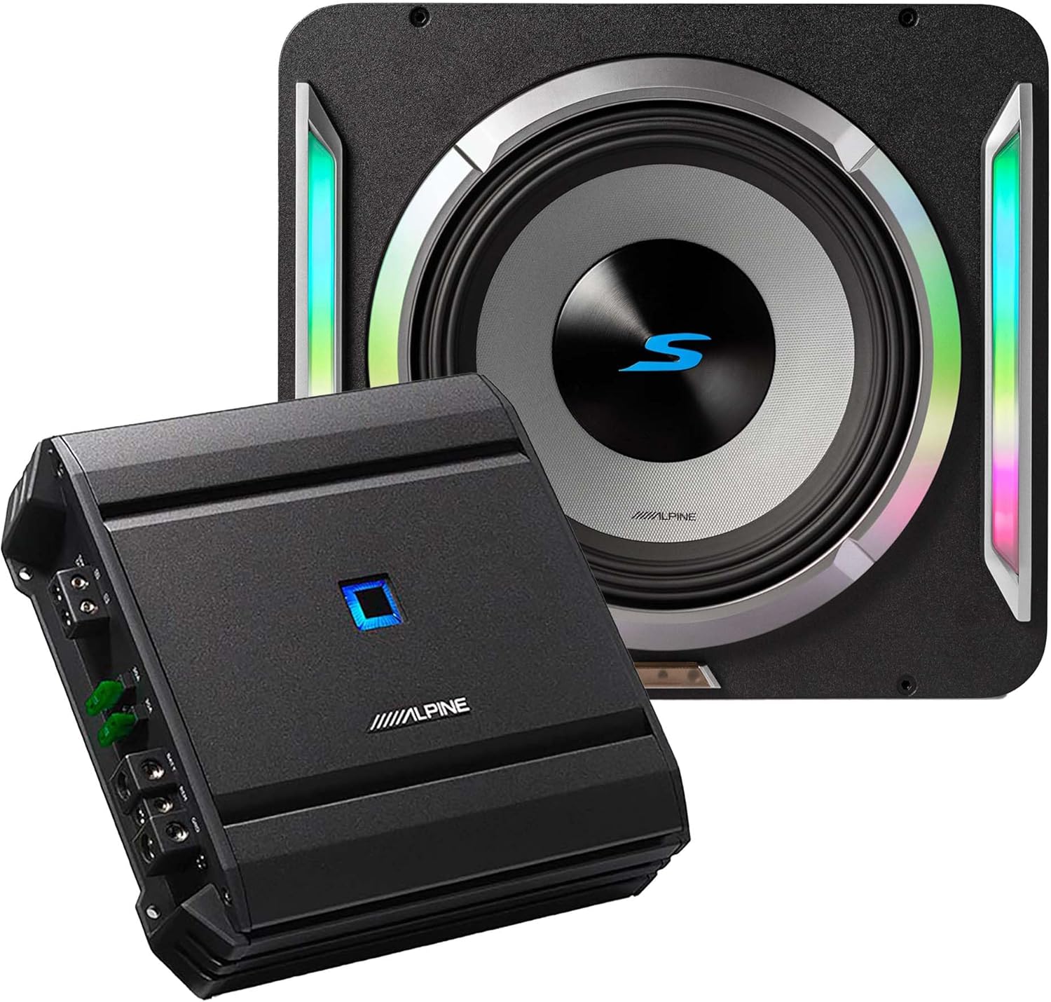 Alpine S2-SB10, 10” PrismaLink™ S-Series Subwoofer Enclosure + S-A60M 600W Monoblock Amplifier Bundle