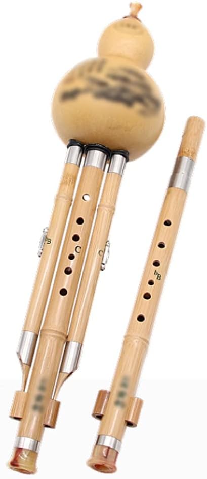 Mobkid Hulusi Musical Instrument Ethnic Musical Instrument Traditional Chinese Woodwind Instrument Beginner Music Lover (Color : Yellow, Size : 42cm)