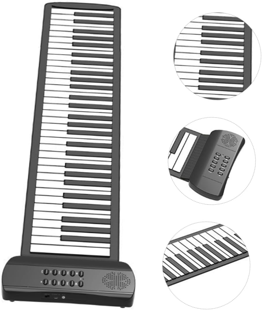 Portable Keys Hand Roll Piano Flexible Electronic Keyboard for Beginners and Travel-friendly Ages High-fidelity Stereo Sound