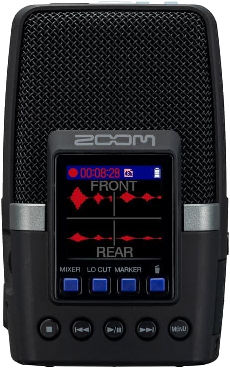 Zoom H2essential Multi-Mic Handy Recorder, 32-Bit Float, Portable Recorder, 3 Built-in Microphones, Mono, Stereo, and Surround Sound, Records to SD Card, USB Mic, for Music, Podcast, & More
