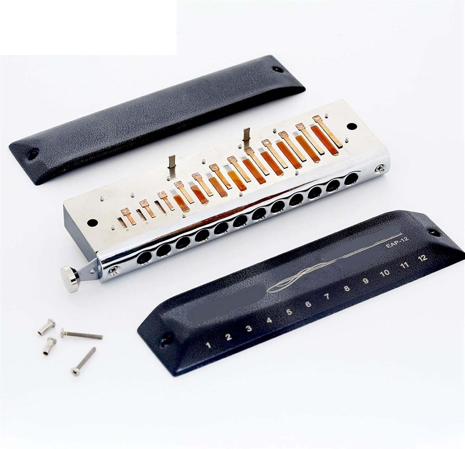 SUOFEILAIMU Chromatic Harmonica 12 Holes 48 Tone Mouth Organ Harp Instrumentos Key C D A B G Musical Instruments (Color : Key B)