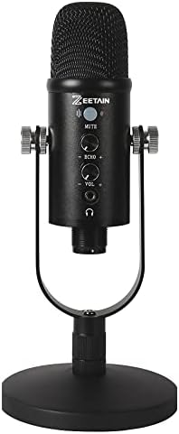 USB Condenser Microphone Compatible with PC/iPhone/Android,Computer Mic with Noise Cancelling & Reverb, Studio Microphone for Voice and Music Recording,Podcasting,Streaming,Gaming