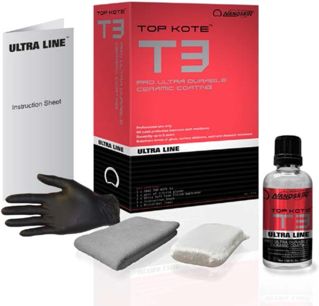 Nanoskin Ultra Line T3 Ultra Durable Ceramic Coating – 9H Ceramic Paint Coating for Car Detailing | Apply After Car Wash, Clay Bar, Car Polisher | for Cars, Trucks, Boats, RV, Motorcycles & More